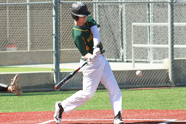 cody sullivan swings the bat at a pitch