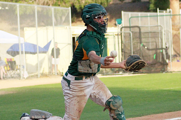 dan mason throws the ball down from behind the plate