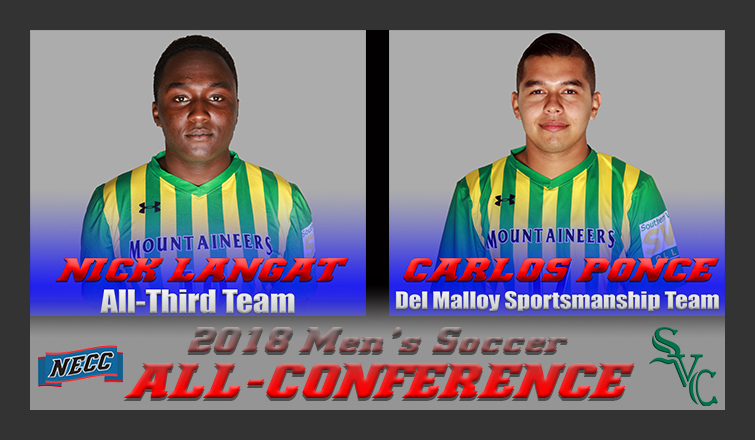 two mountaineers pictured; they received all-necc honors