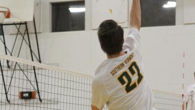 Men's Volleyball Cruises to NECC victory