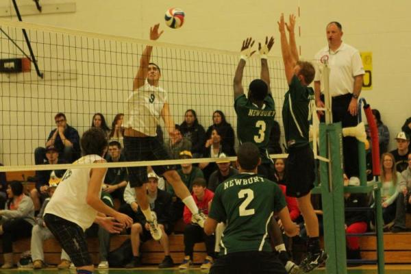 Men's Volleyball Loses Lead, Match to Newbury 3-2