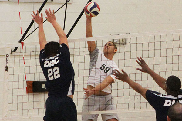 Men's Volleyball Sweeps Daniel Webster 3-0 for NECC Victory