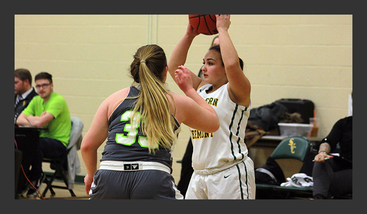 bree soucy looks to pass the ball