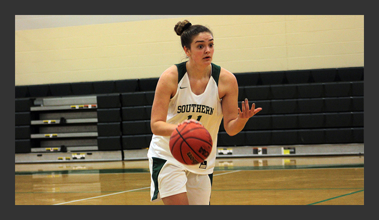 julia ryan dribbles the ball