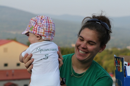 Softball Coach Leanne Baker with SVC's biggest little fan...