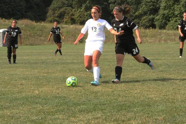 Women's Soccer Holds Off Late Green Mountain Surge for 2-1 Win