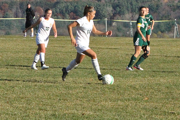 Women's Soccer Ties Program Wins Record with 4-0 Shutout of Newbury in NECC First Round, Heads to Elms Thursday for Semis