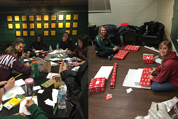 Women's Soccer Celebrates Holiday Season with 'Spirit of Giving,' Card Making