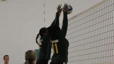 Tasha Smith (11) broke the SVC All-Time Block Record Thursday evening