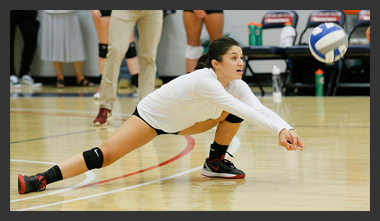 Heidy Benitez bumps the ball