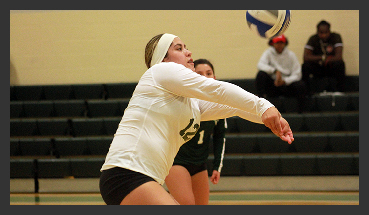 nikki ramirez bumps the ball