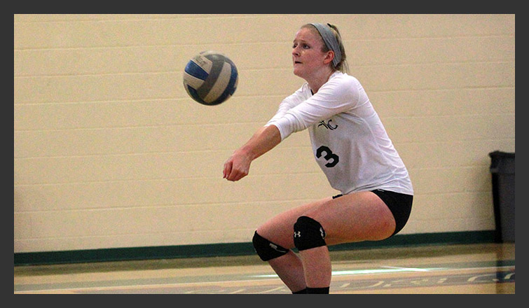 sarah billow bumps the ball